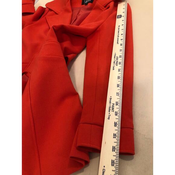 Luii Coat Women Small Red One Button Long Blazer Style Jacket Bold Statement - Picture 9 of 11